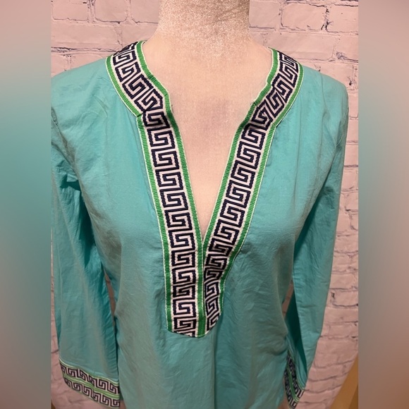 MacBeth collection turquoise tunic top Size Large - Picture 2 of 7